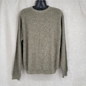 VOX Vintage  Silk Cotton Blend Crewneck Sweater Heathered Olive Green Men's XL